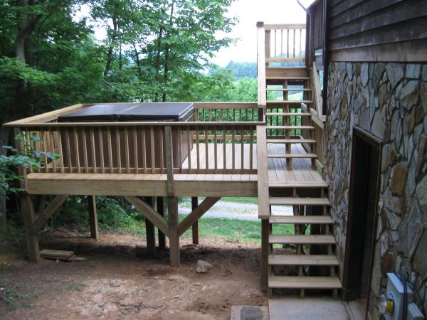 New deck with hot tub added in June, 2009