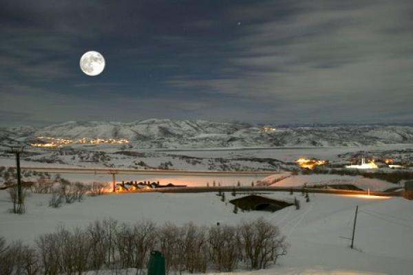 Night view from the townhome