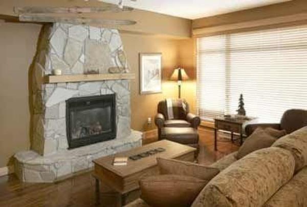 Cozy up around the fireplace 