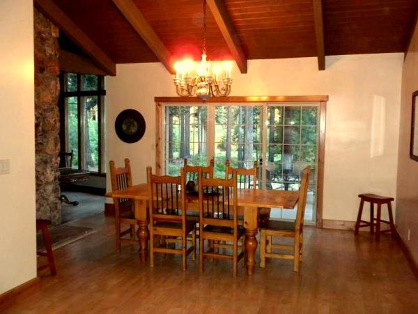 Dining room with slider to deck