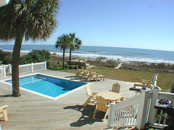 View from BBQ Deck to Pool to Garden to Ocean.