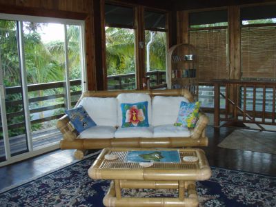 Bamboo furniture in living room