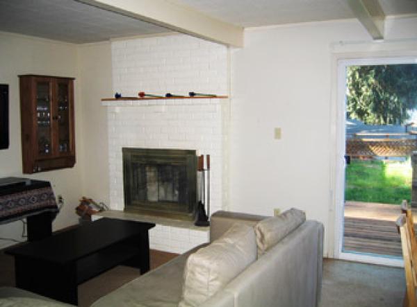 Living room with Wood Fireplace