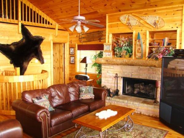 One view of the fireplace/family room . . .