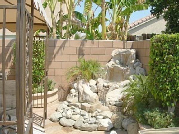 Fountain by out door gazebo