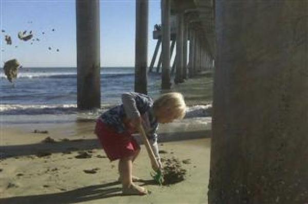 Ocean View with Playing Child