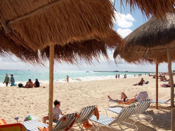 beach at hotel Las Palapas