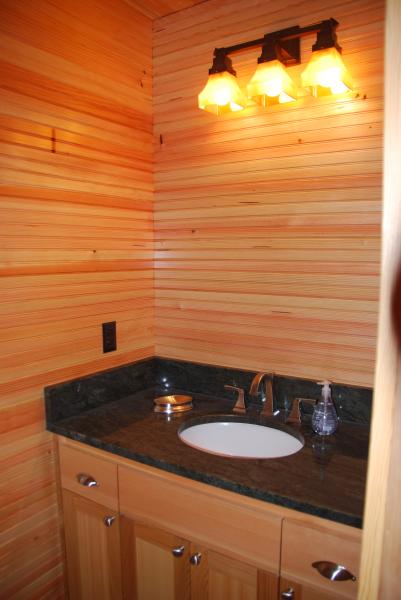 Downstairs bthroom (all wood interior in all bths)