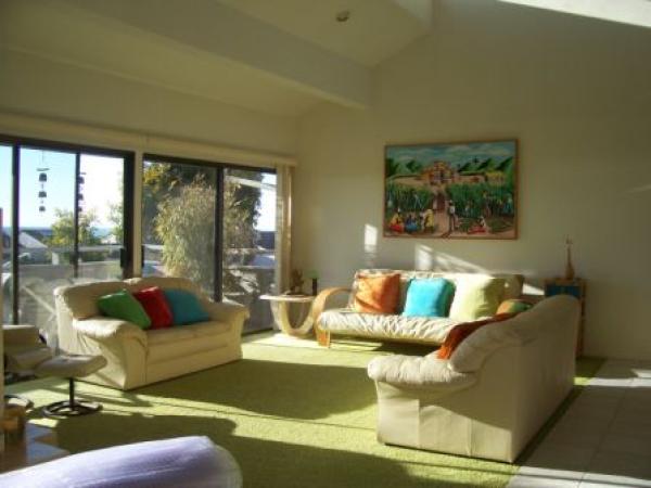 Living area opens up to large outside deck.
