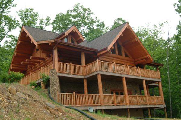 The Ober Gatlinburg Tram as it passes by our cabin