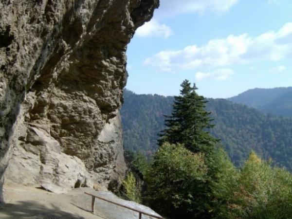 Chimney rock, Grandfather and Mt. Mitchell nearby.