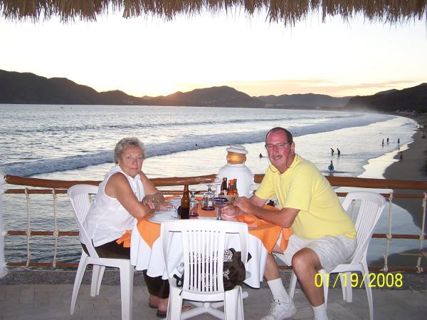 Eating out on Santiago Bay Restaurant, close by.