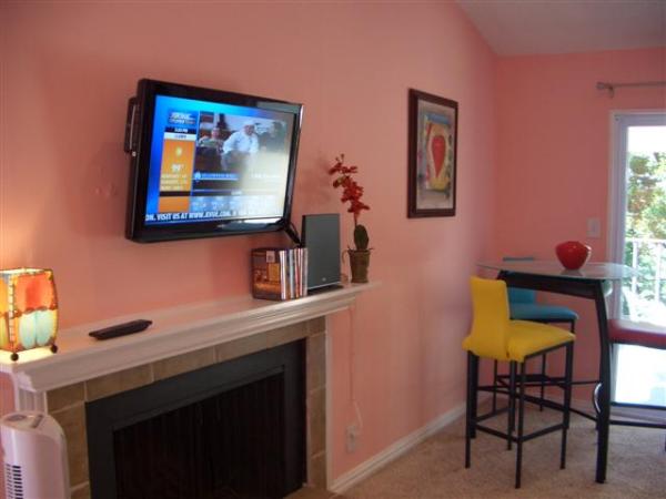 Dining area adjacent to sliding door to patio 