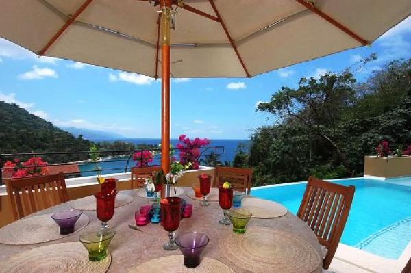Causal pool terrace dining