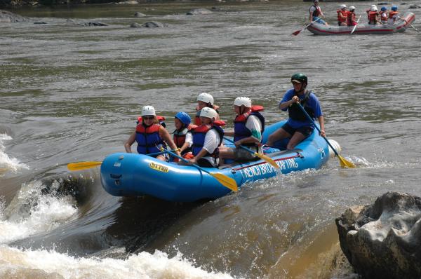 Kim Whitewater rafting on French Broard River.