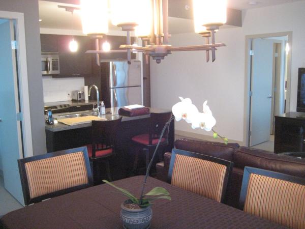 Dining area looking in to kitchen