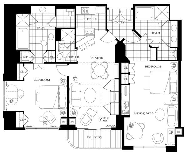 1BR & Jr. Suite Layouts