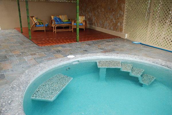 Covered Patio and Pool with Oceanview