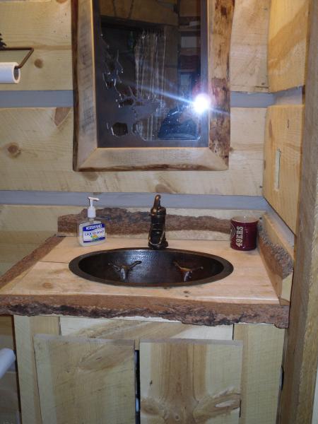 Copper Hammered Sink with Pump House Faucet