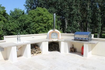 Pizza oven and BBQ area