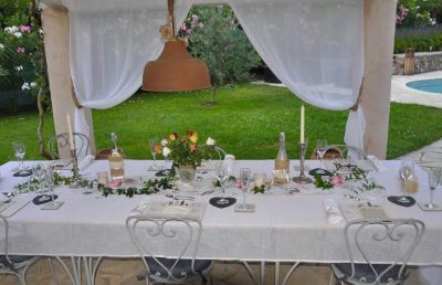 Under the terrace dining area