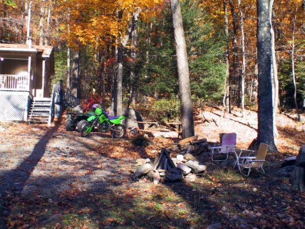 Outside burn pit and picnic table 