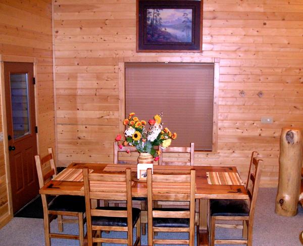 Dining area seats 8 people