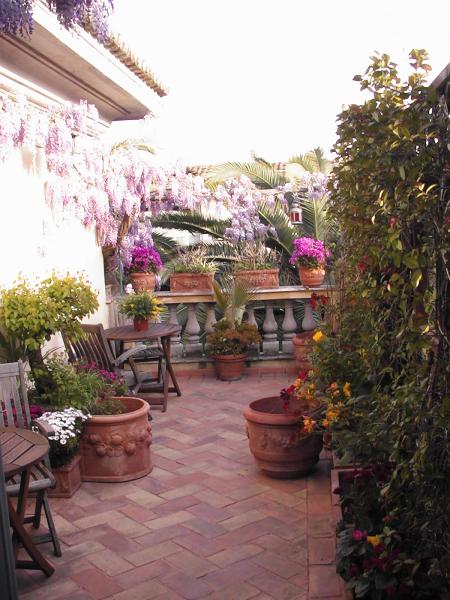 Terrace where is served the homemade breakfast