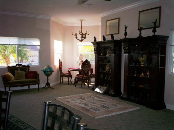 Partial view of living room from bar area