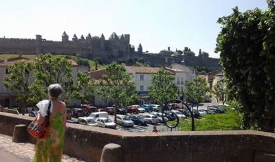 View of Carcassonne walled city