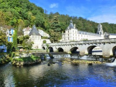 Brantome Abbey and Bridge
