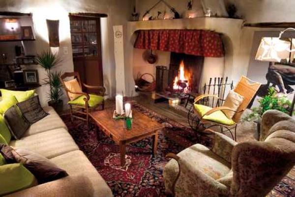 living room with chemny