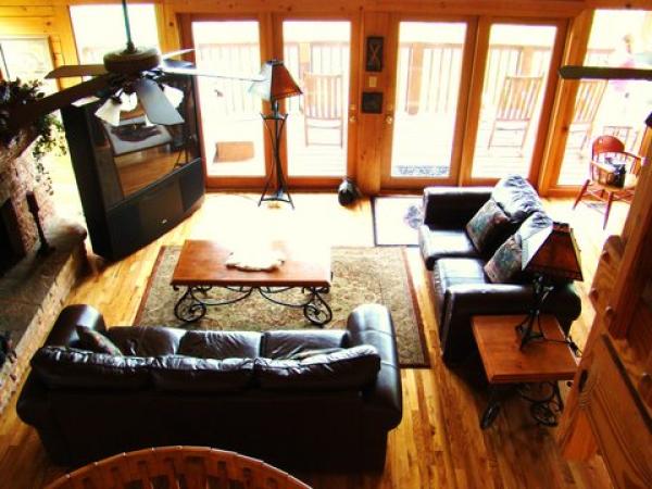 Loft view of family room . . .