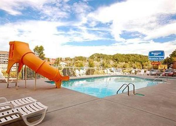 Outdoor pool with slide