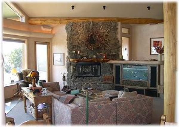 Cozy up to the fireplace in the living room