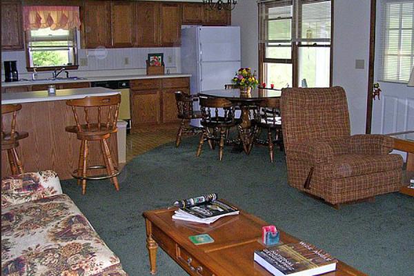 Livingroom, dining and kitchen.