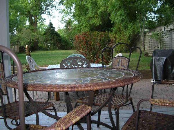 Patio furniture on back deck