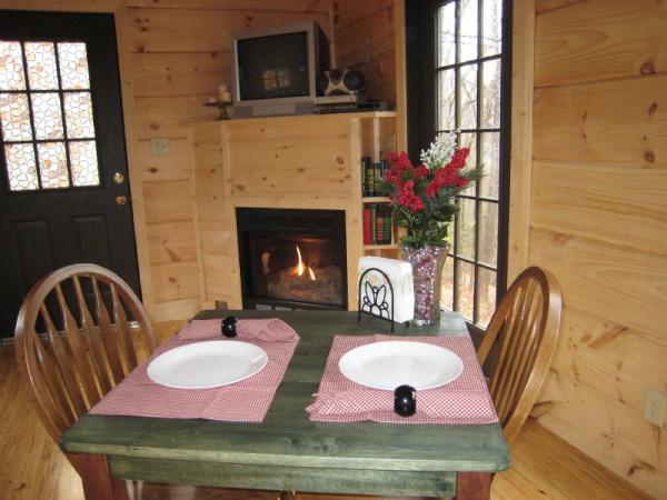 Fireplace and Table