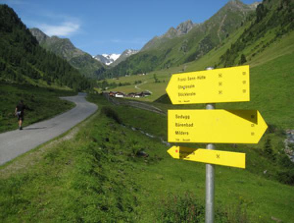 summer view to the mountain in the Stubaital