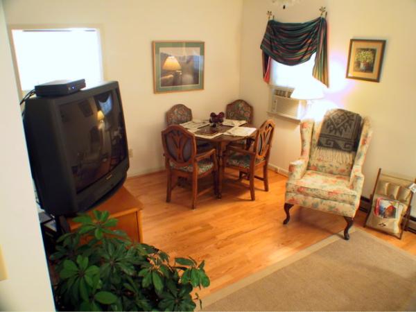 Dining area and satellite TV