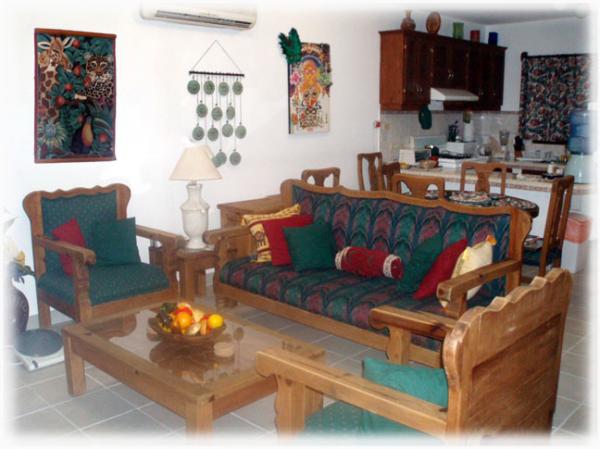 The colorful downstairs living area 