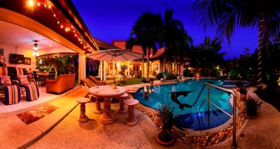 Romantic evening in the garden