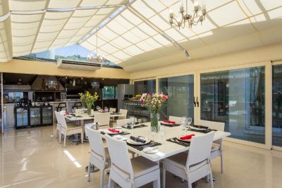 Conservatory with sun shades