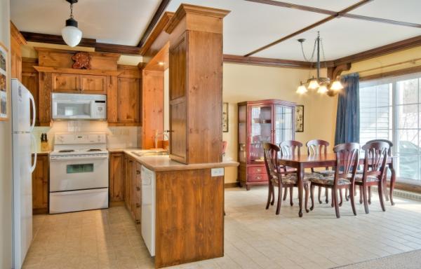 Open dining area and kitchen
