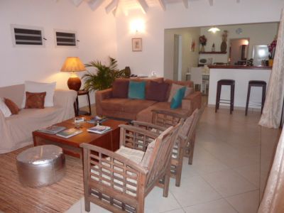 Open plan living area and kitchen