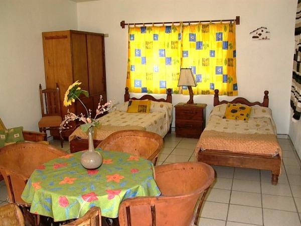 The beds can be pushed together for a king size