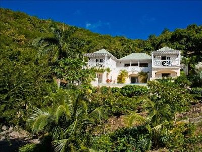 Lime Hill Villa with tropical gardens in front