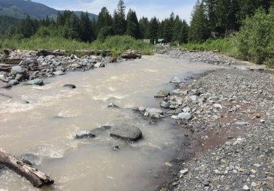 River running through the hills