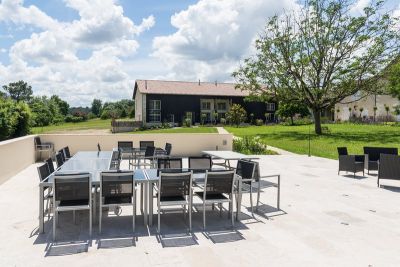 Communal terrace and BBQ area with pizza oven