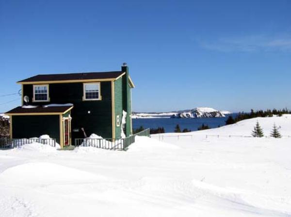 House in Winter with the View of Ocean